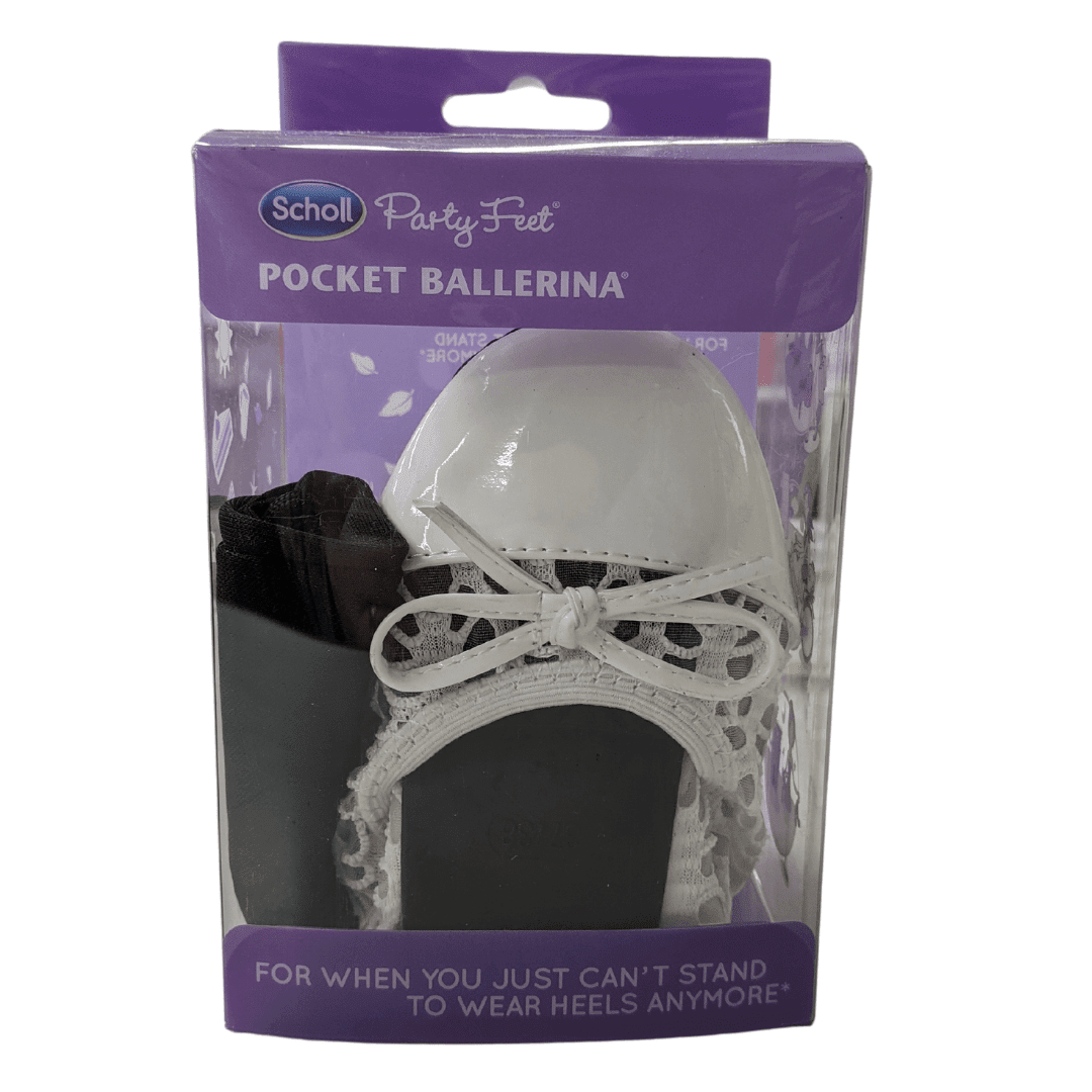 d3aa6686def65f20c83a268a013b12576227b293-3.png Scholl Party Feet: Pocket Ballerina White Lace