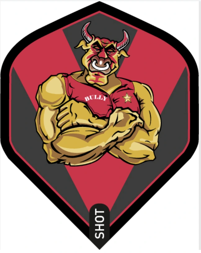 Shot Michael Smith Bully Boy Dart Flight Set – Red – Standard Shot Michael Smith Bully Boy Dart Flight design in Red