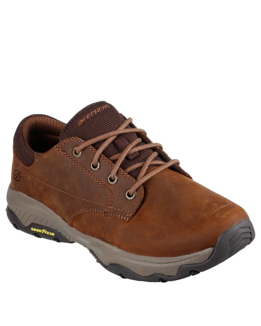 Mens-Skechers-Fenzo-Dark-Brown-Front.webp