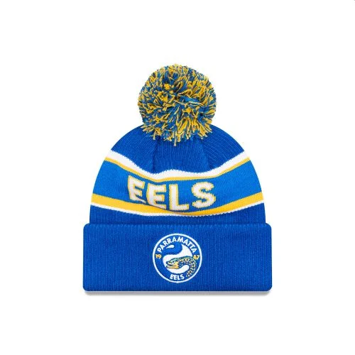 NRL-Eels-New-Era-Pom-Pom-Beanie-Front-View.webp Eels New Era Pom Pom Beanie Front View