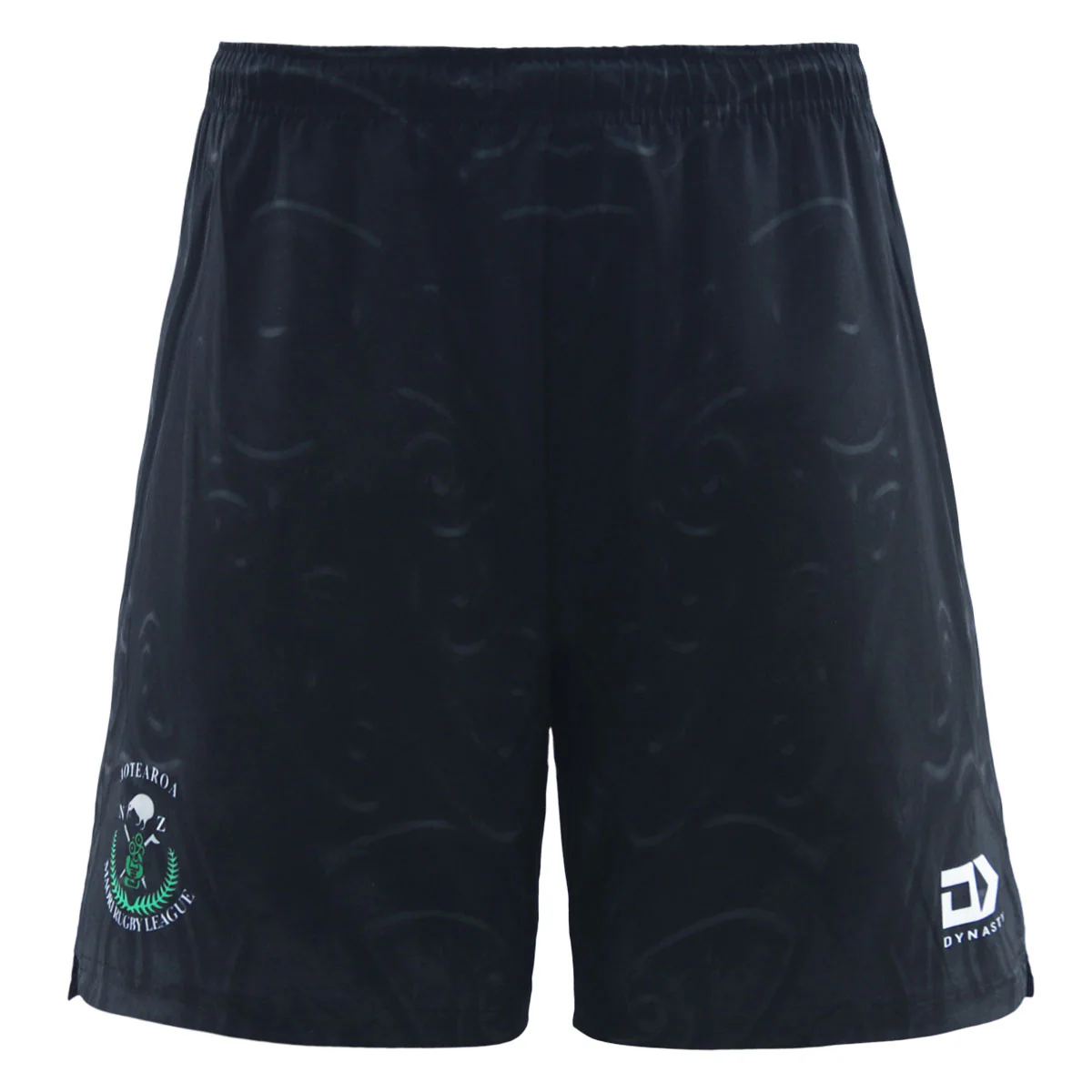 2025_NZ_MAORI_RUGBY_LEAGUE_MENS_GYM_SHORT_-_BLACK_NMSHM25001_front-jpg.webp NZ Maori 2025 Training Shorts Charcoal Front View