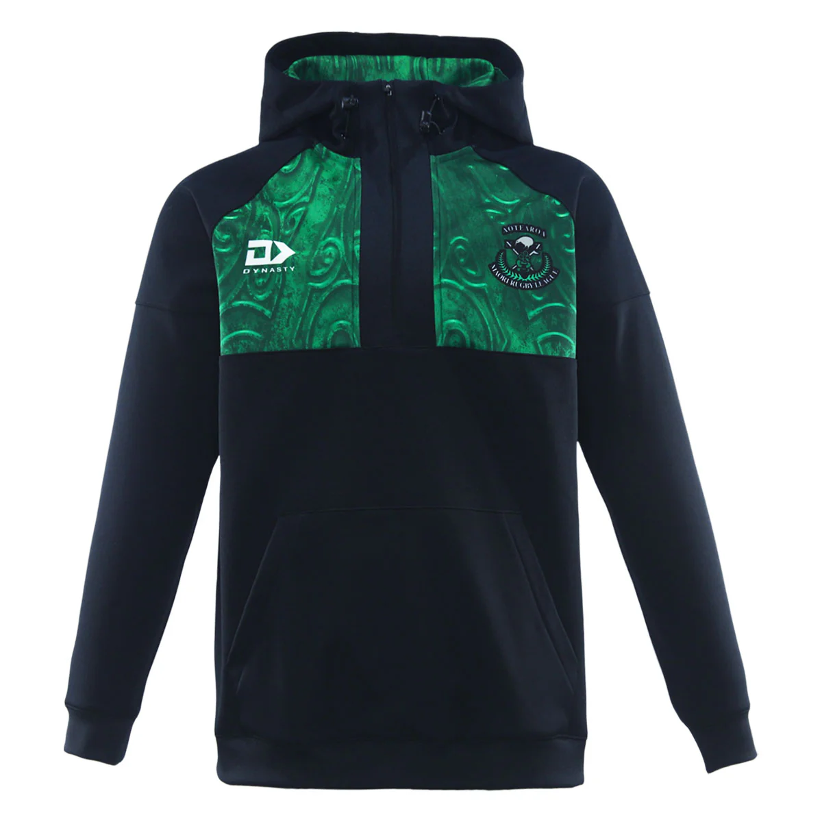 2025_NZ_MAORI_RUGBY_LEAGUE_MENS_QTR_ZIP_HOODIE_-_BLACK_NMHOM25001_front-jpg.webp NZ Maori 2025 QTR Zip Hoodie Front View