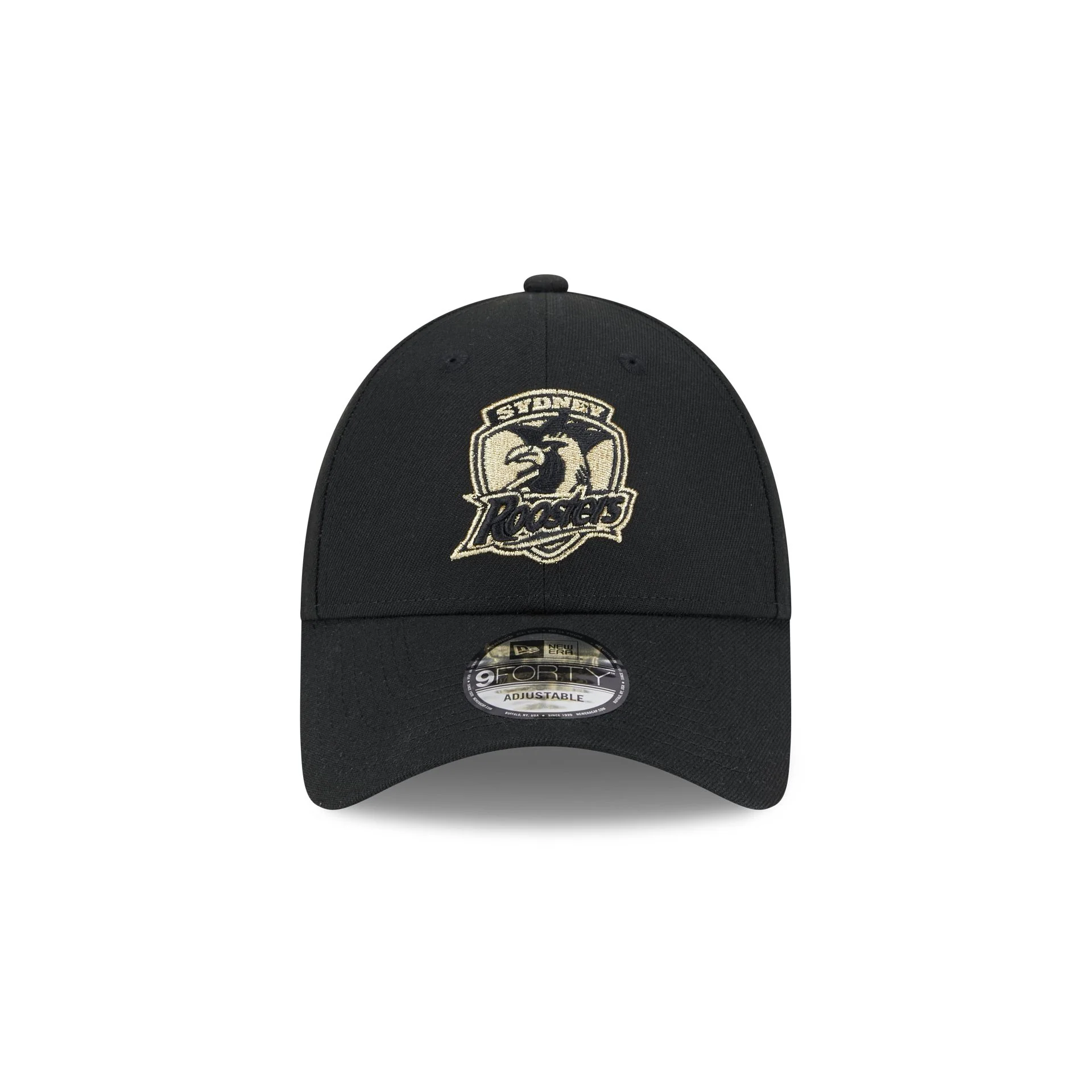 NRL Roosters 940 Snapback Cap Black/Gold front NRL Roosters 940 Snapback Cap Black/Gold front