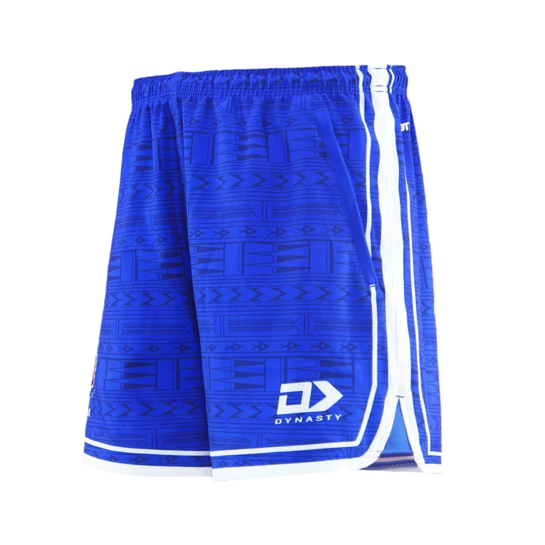 Samoa-Rugby-League-Gym-Shorts-Blue-Left-side-view.webp Samoa Rugby League Gym Shorts Blue Left side view