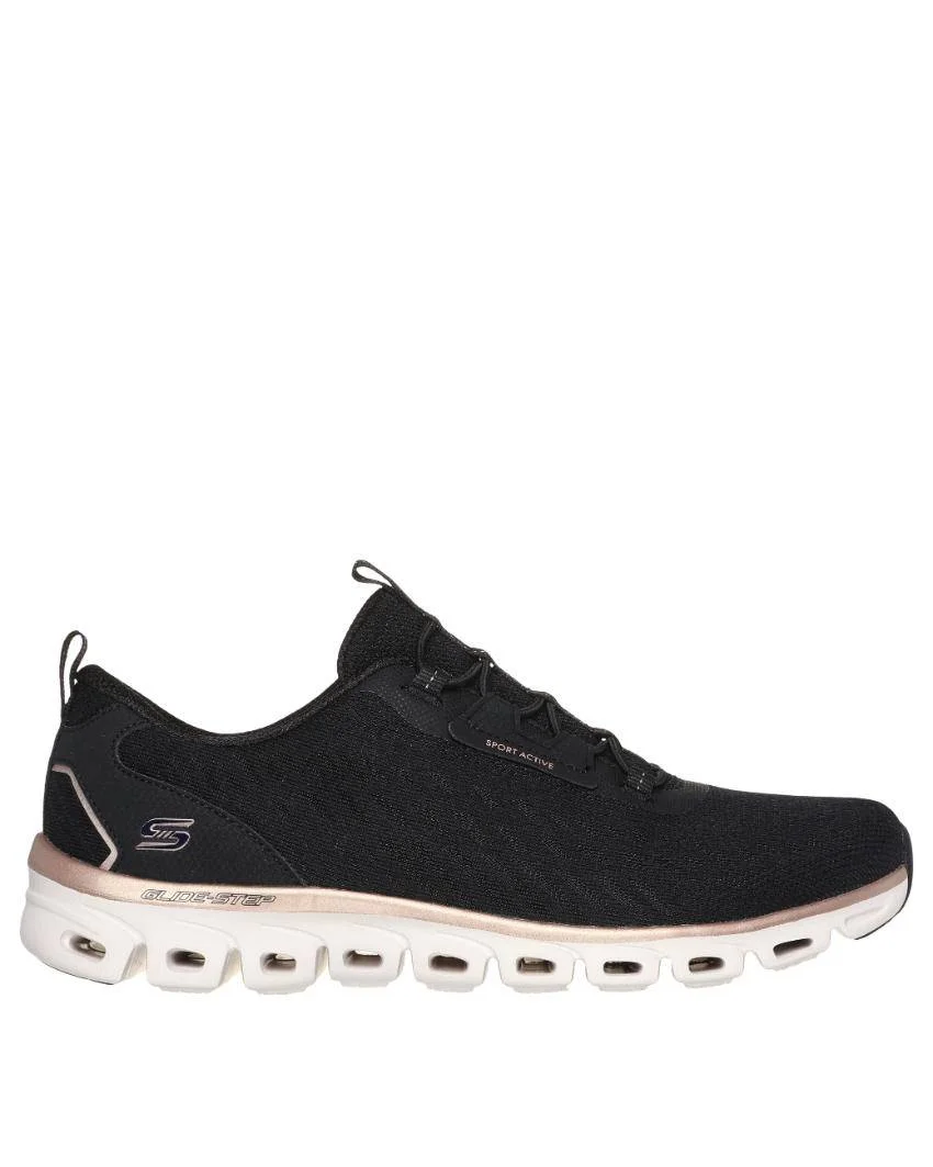 104561_bkrg_02.webp Womens Skechers Glide Step Align Black Rose Gold Right Side View