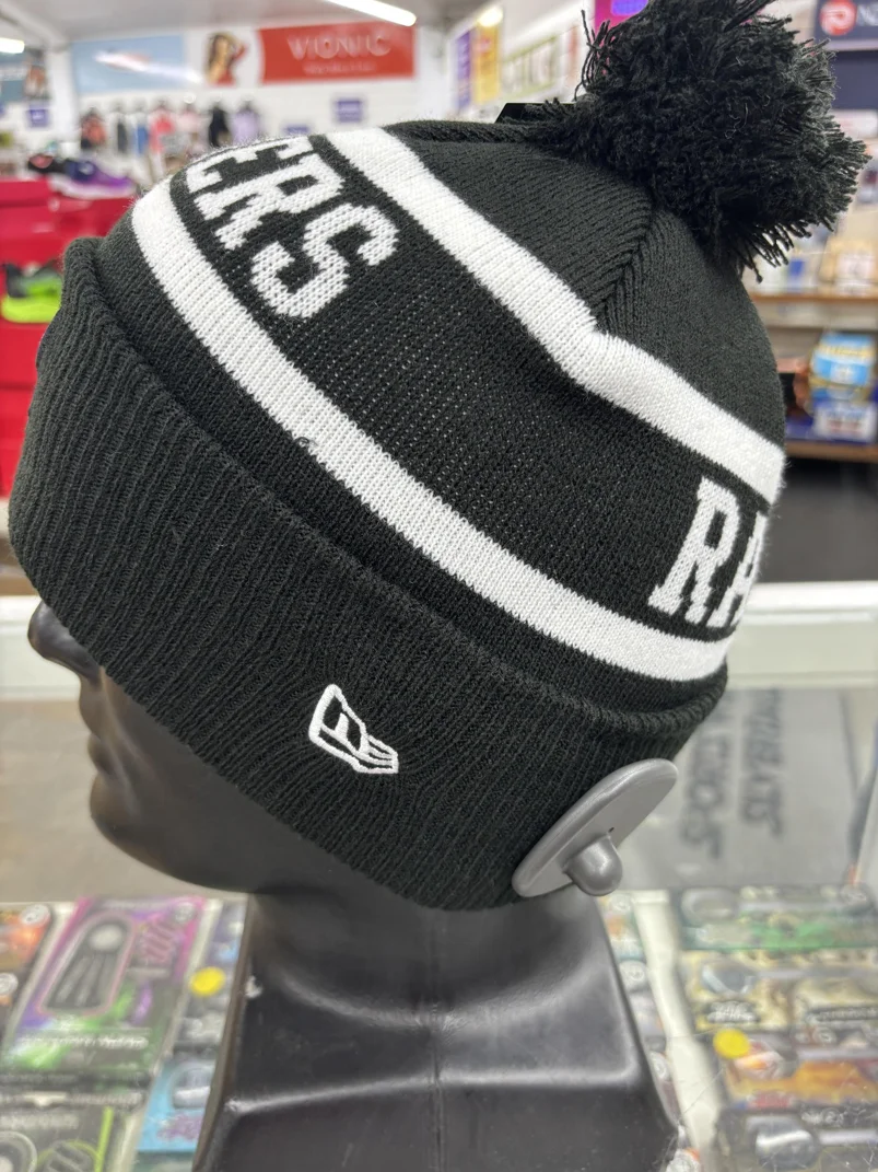 Raiders-Beanie-Black-White-Left.webp Raiders Beanie Black White Left