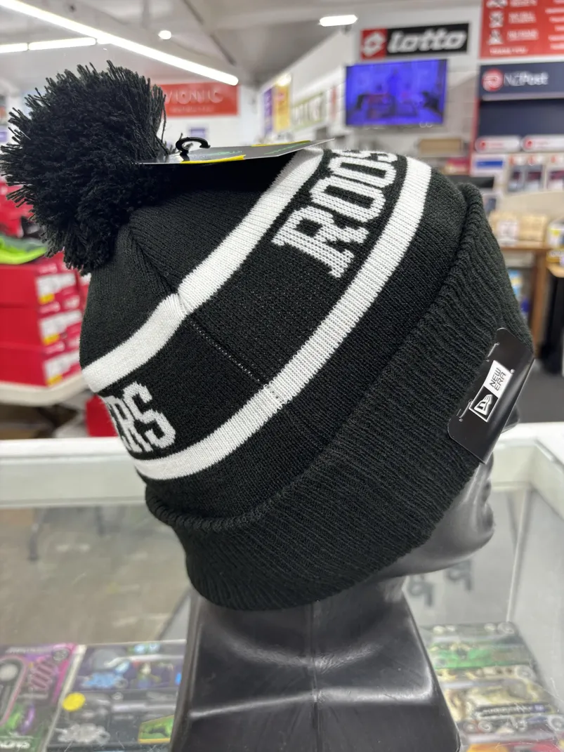 Roosters-Beanie-Black-White-Right.webp Roosters Beanie Black White Right