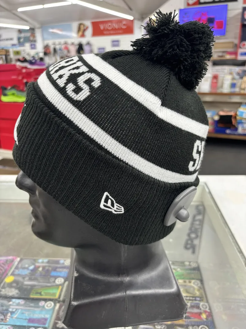 Sharks-Beanie-Black-White-Left-2.webp Sharks Beanie Black White Left