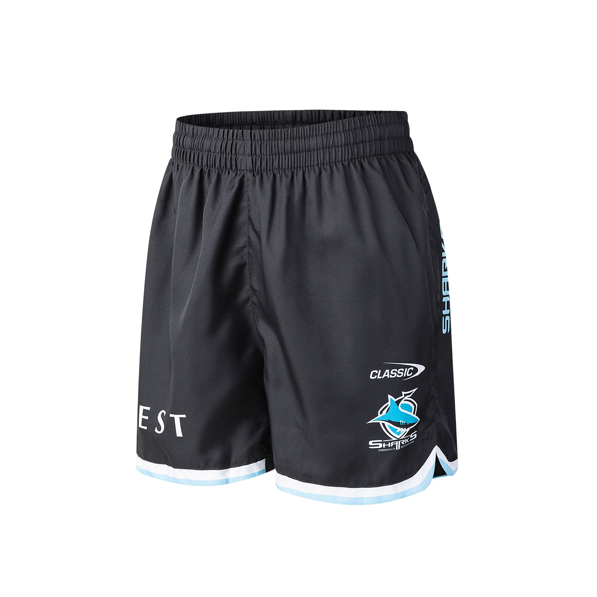 NRL Sharks 2026 Performance Gym Shorts - Home Front Right