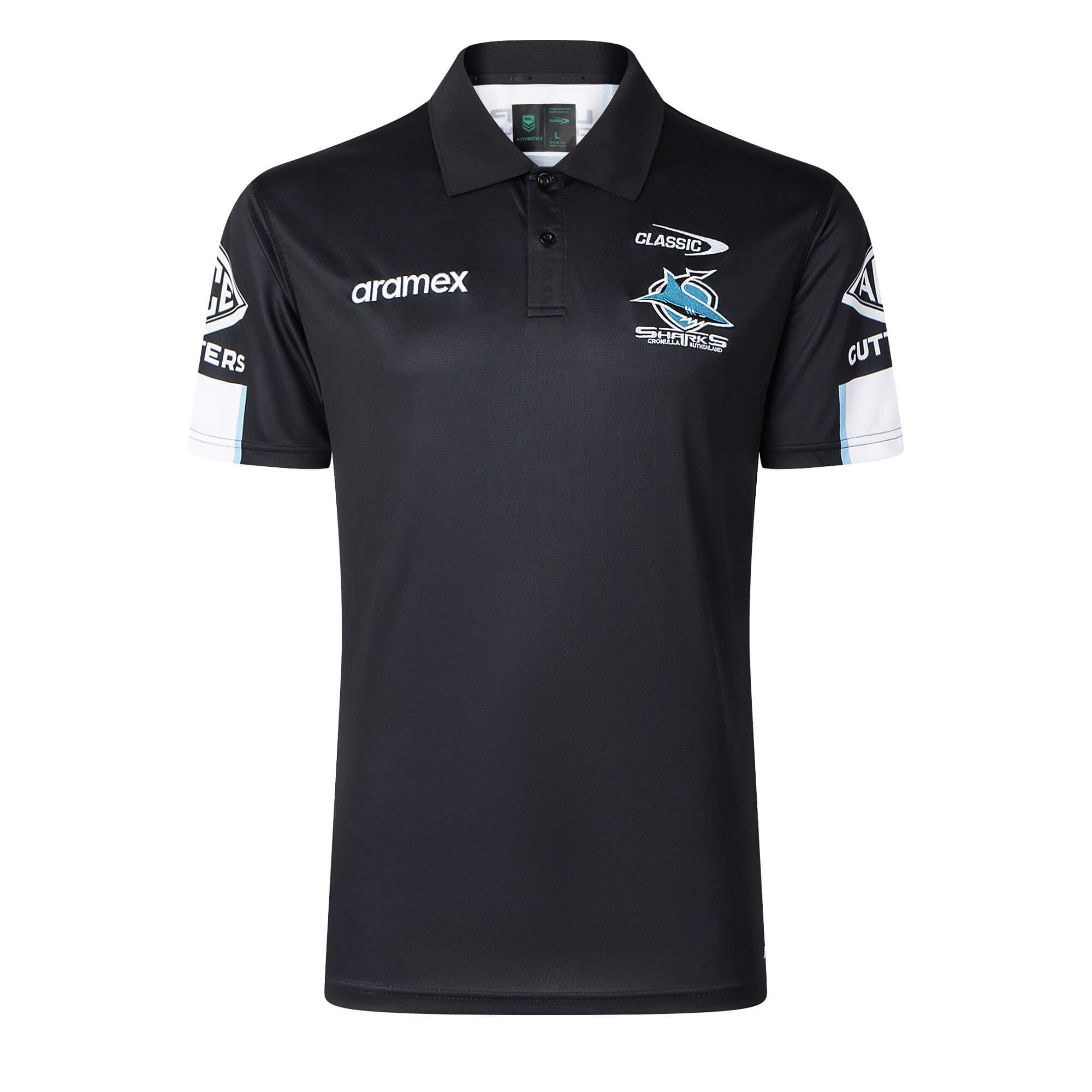 NRL Sharks 2026 Media Polo Front