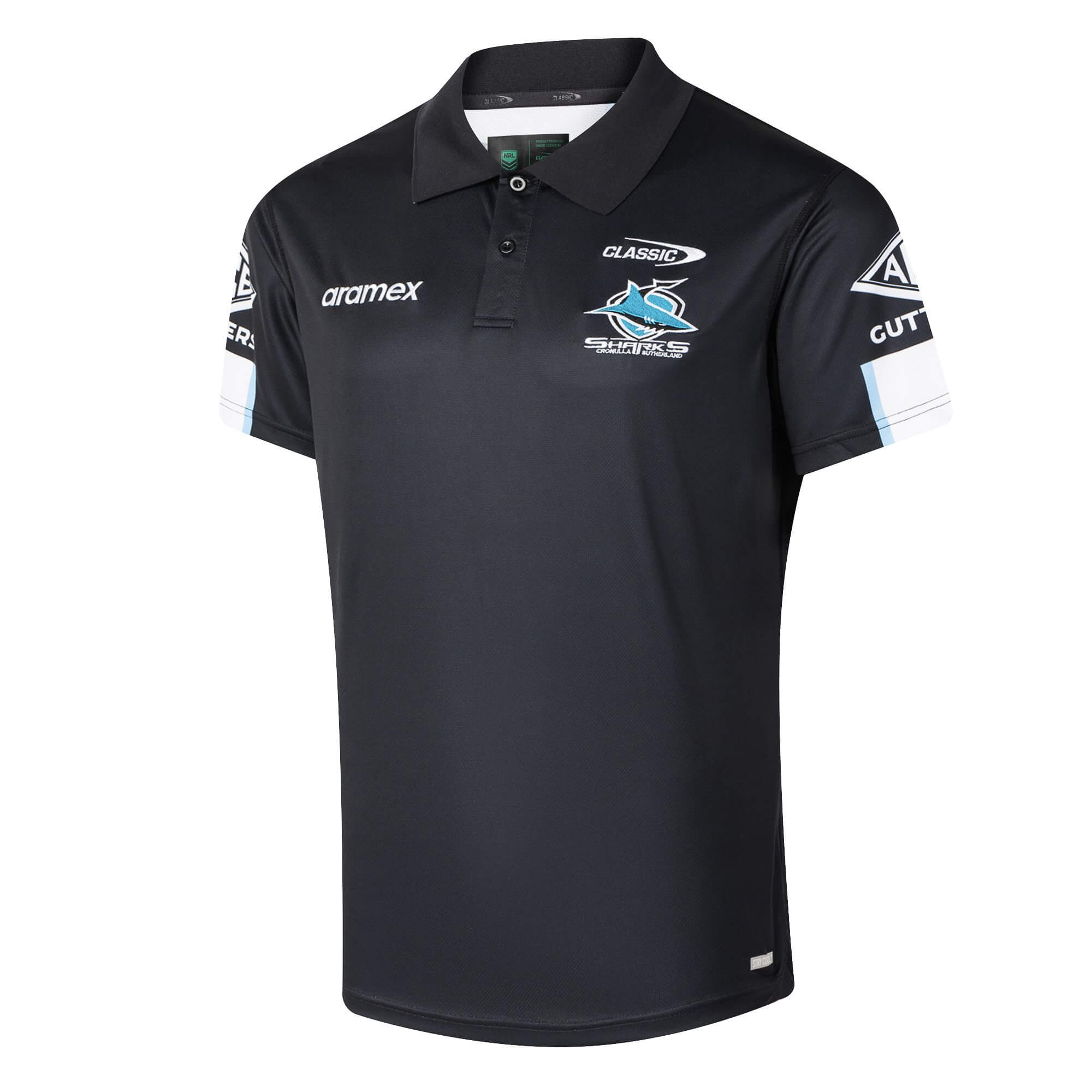 NRL Sharks 2026 Media Polo Front Right