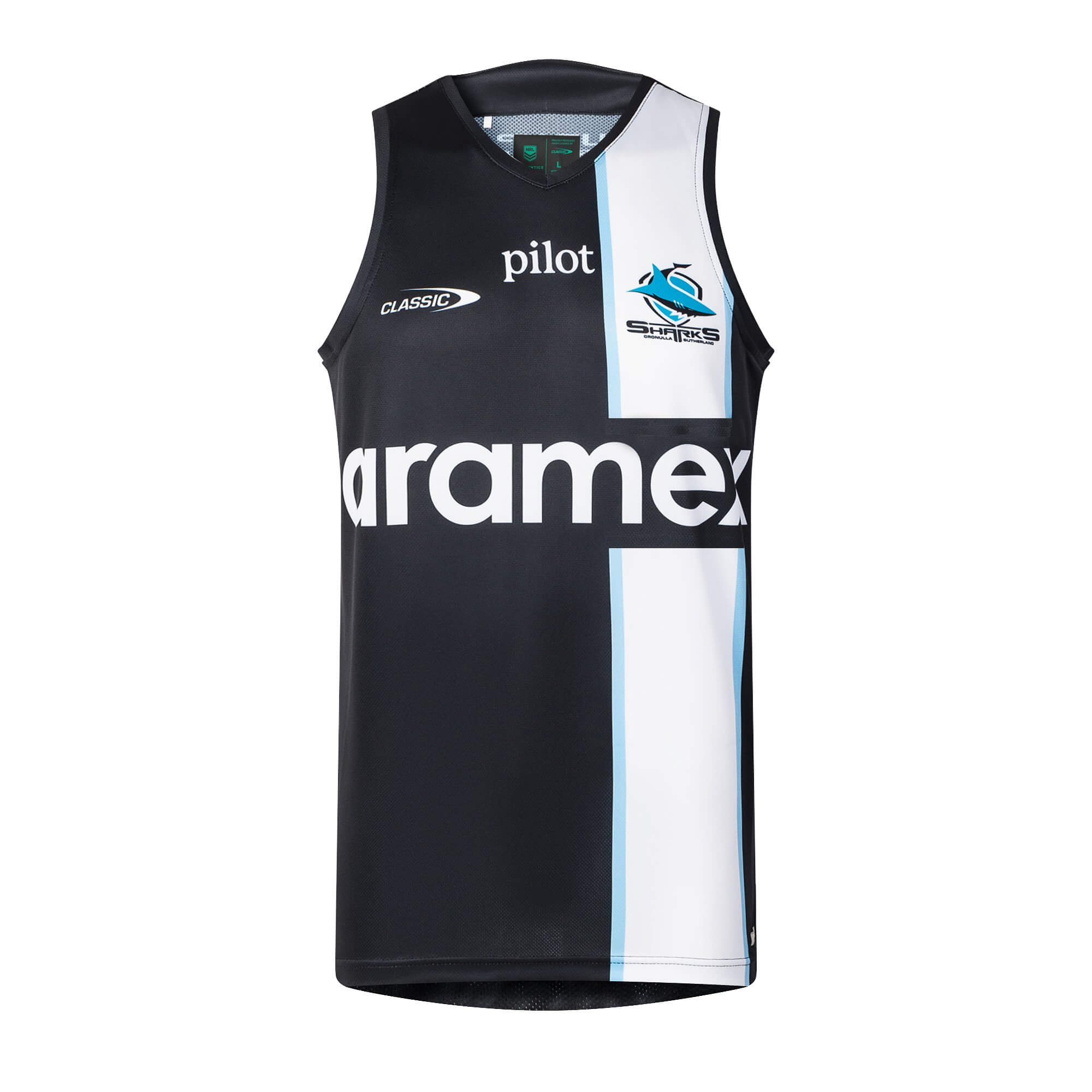 NRL Sharks 2026 Pro Training Singlet - Away Front