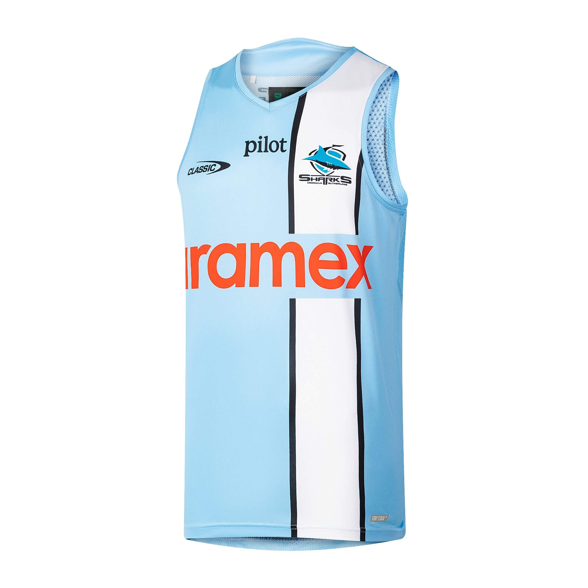 NRL Sharks 2026 Pro Training Singlet - Home Front Right