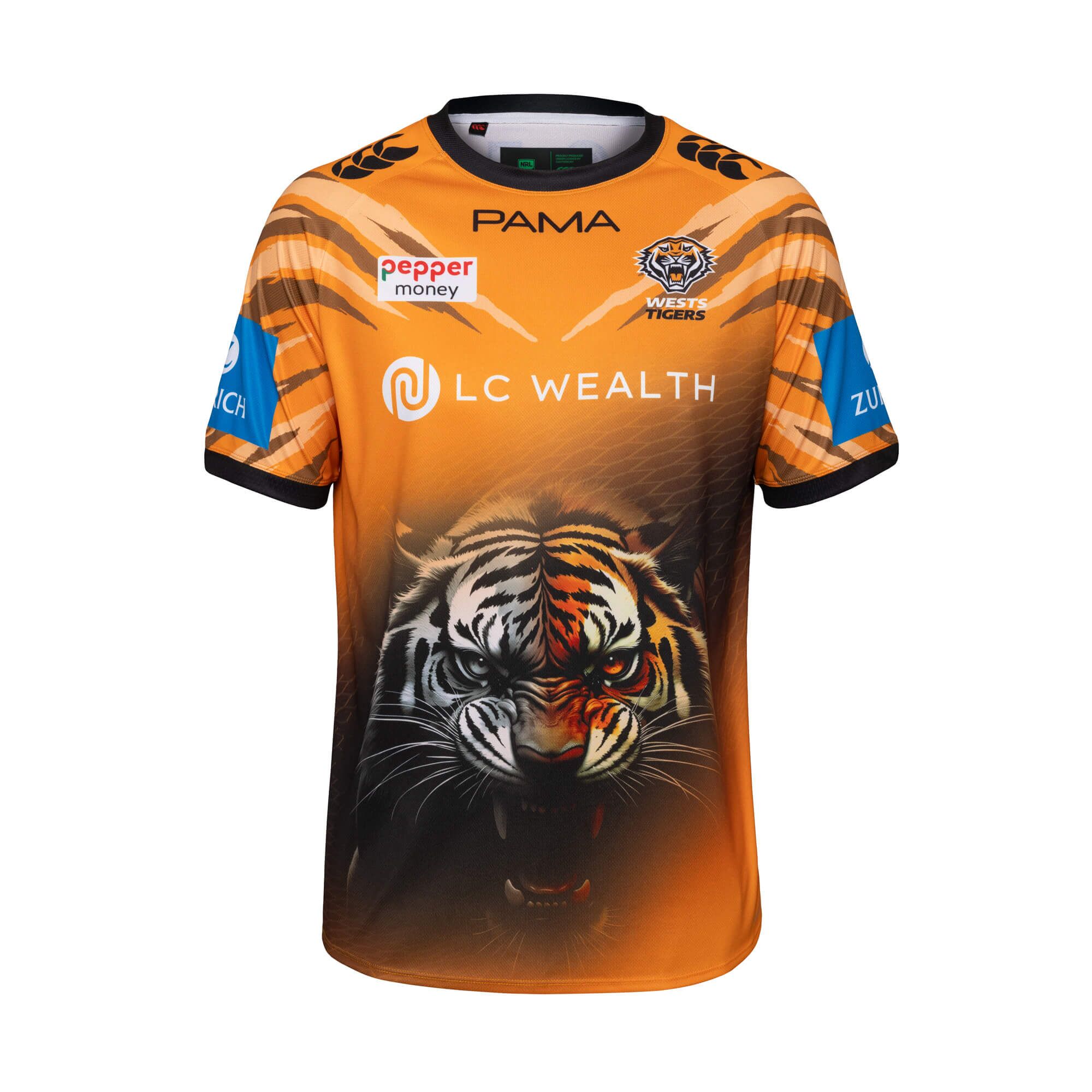 NRL West Tigers 2026 Training Tee Orange Front