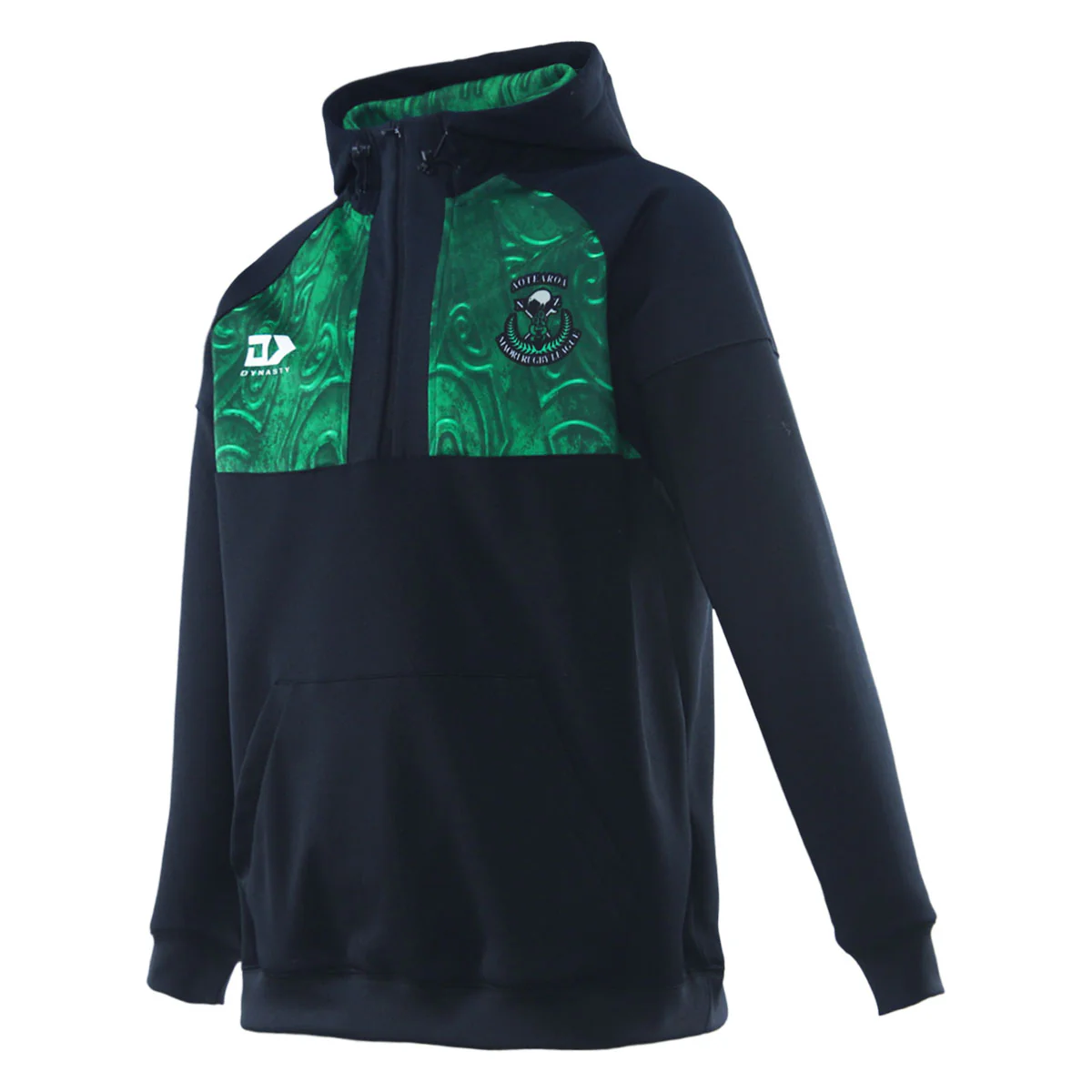 NZ Maori 2025 QTR Zip Hoodie Front Right View
