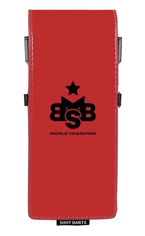 front angle of the red Drop In Darts Case front angle of the red Drop In Darts Case