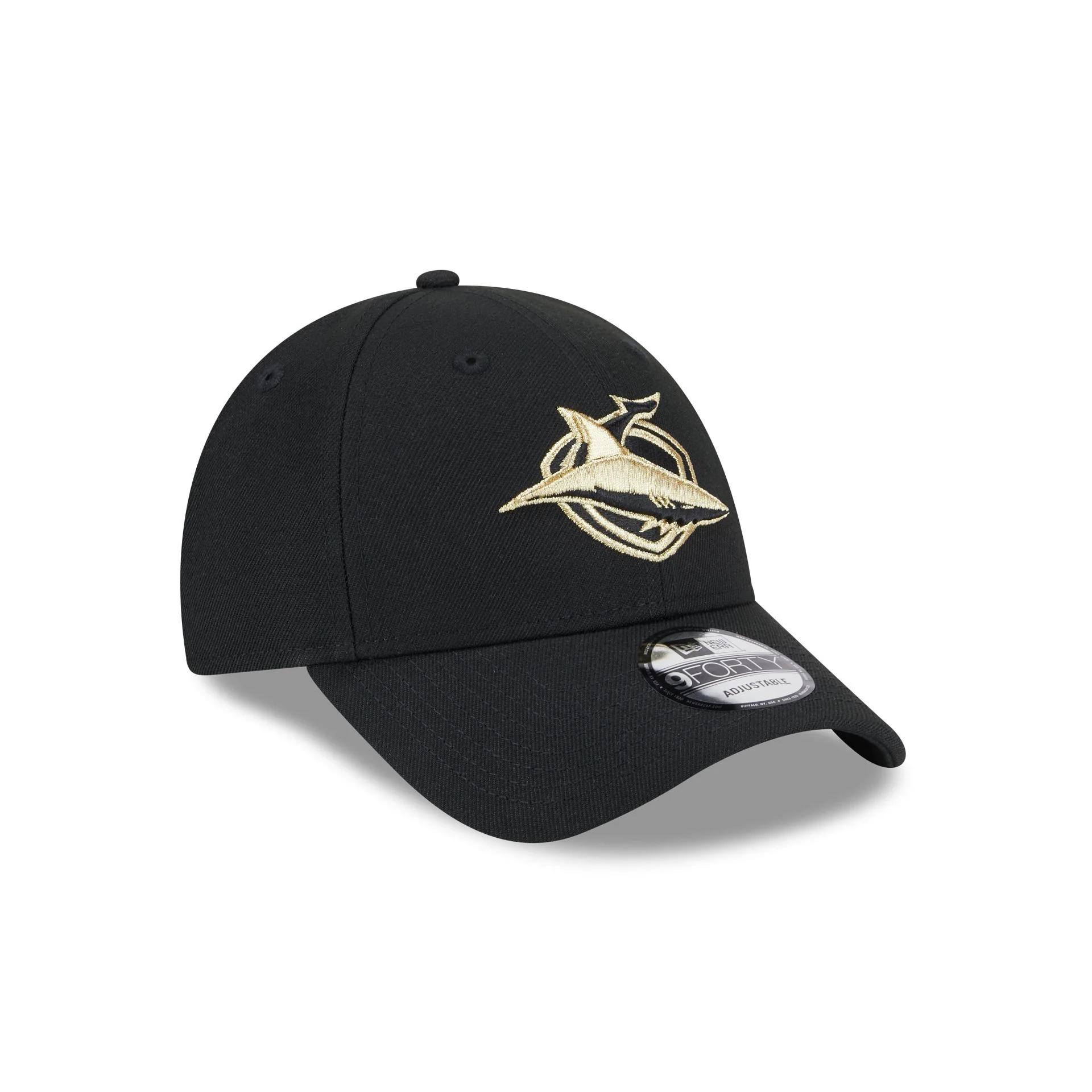 NRL Sharks 940 Snapback Cap Black/Gold front left NRL Sharks 940 Snapback Cap Black/Gold front left