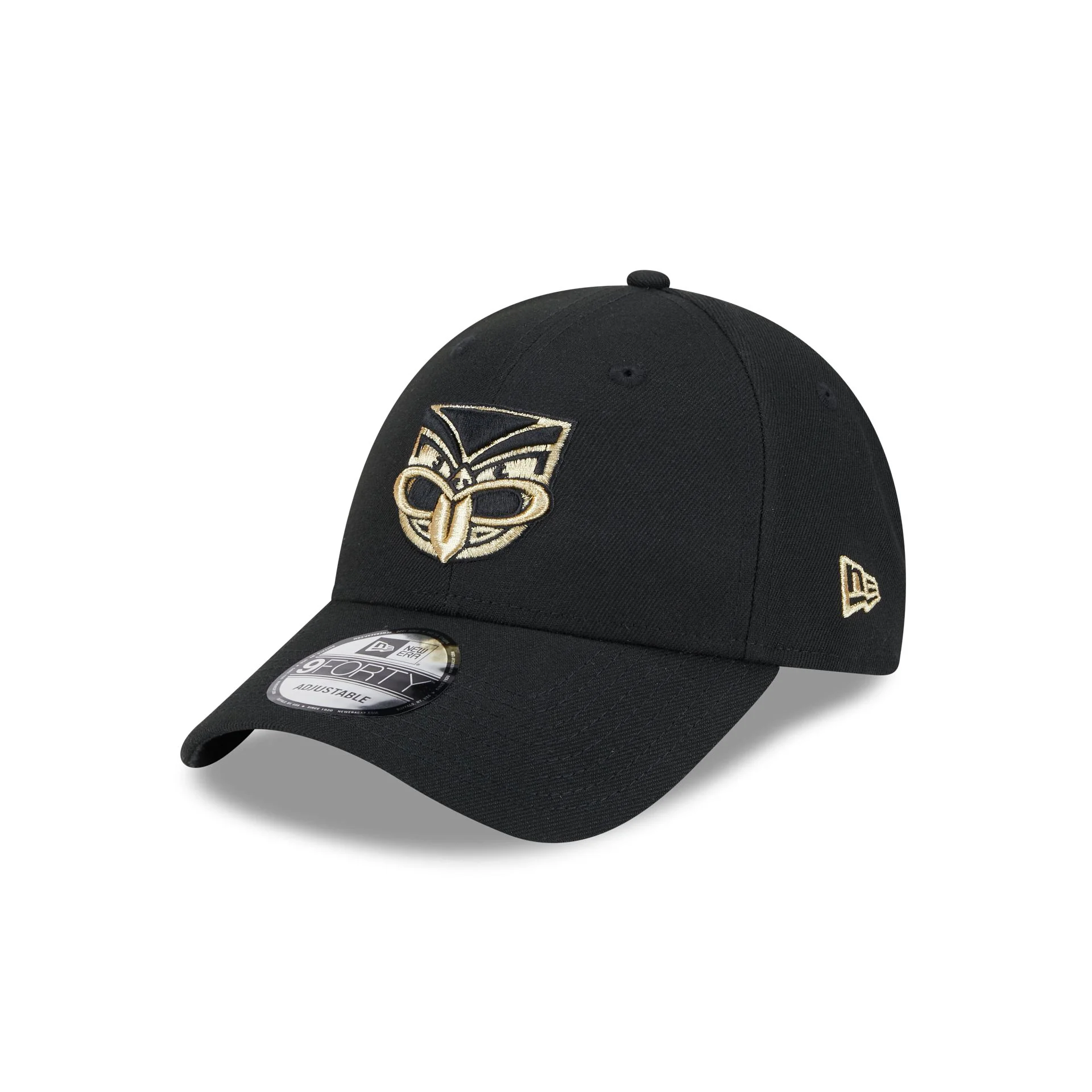 NRL Warriors 940 Snapback Cap Black/Gold front right view NRL Warriors 940 Snapback Cap Black/Gold front right view