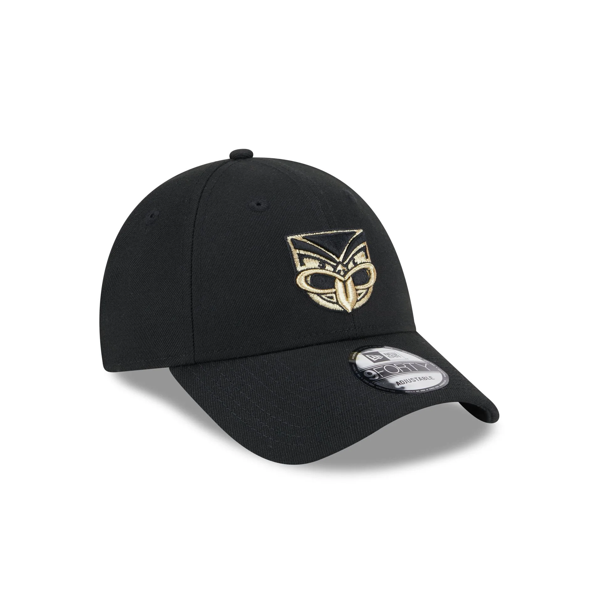 60671510_940SNAPNRL25BLACKGOLD_NEWWAR_BLK_3QR-jpg.webp NRL Warriors 940 Snapback Cap Black/Gold front left view