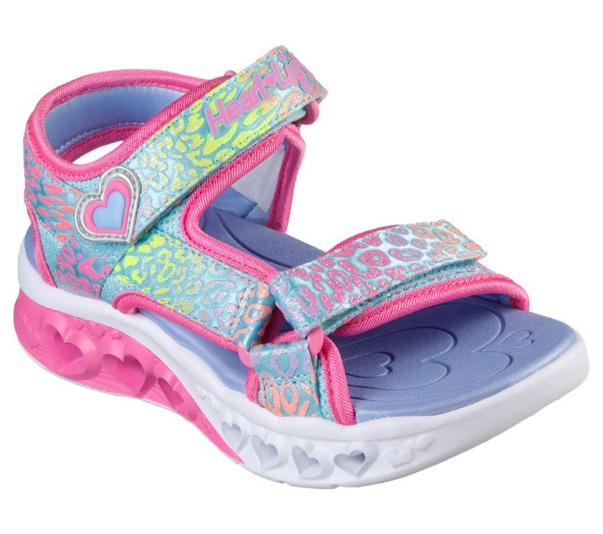 KIDS' FLUTTER HEART SANDAL-TURQUOISE/MULTI