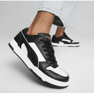 Womens Puma Rebound Trainers-Black/White