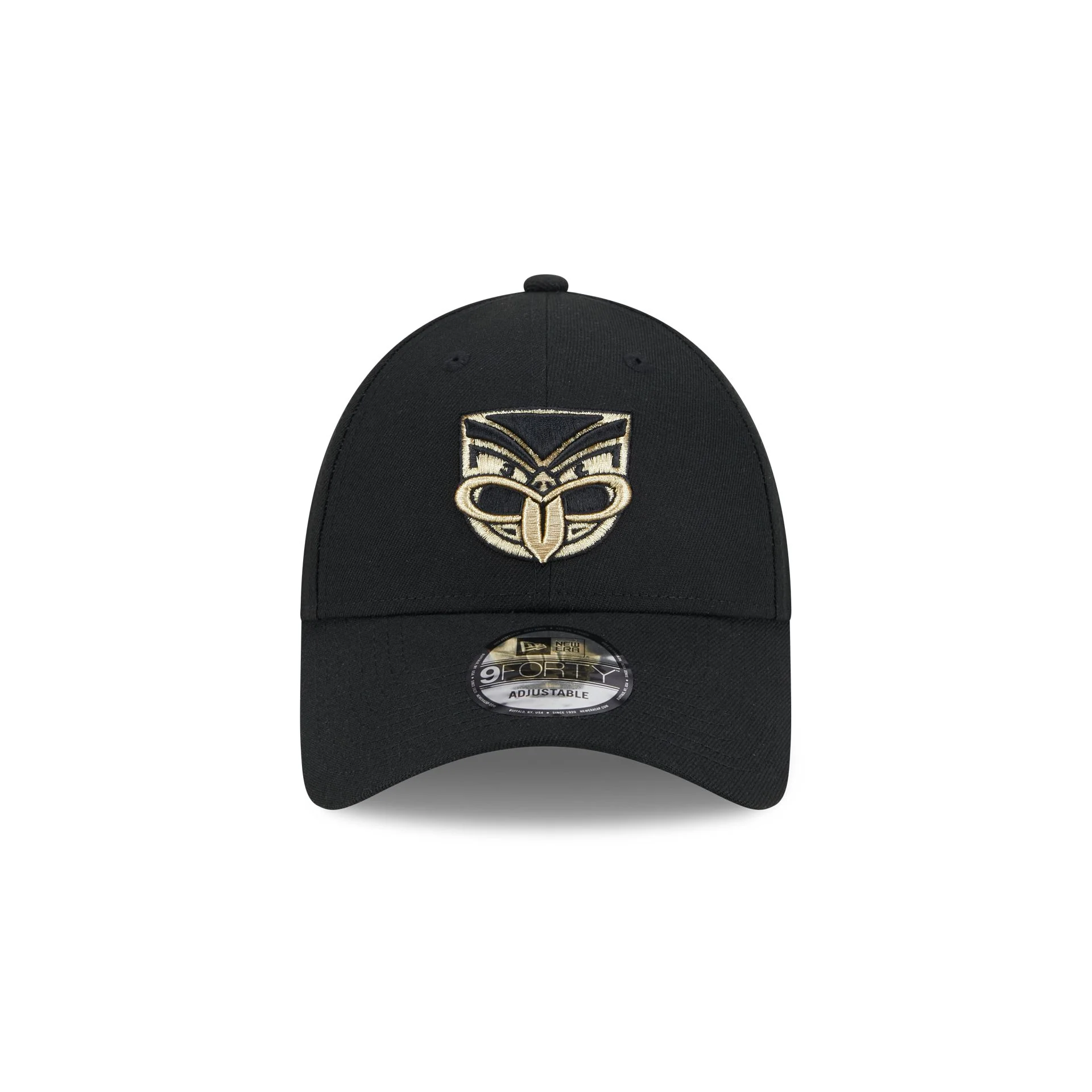 NRL Warriors 940 Snapback Cap Black/Gold front view