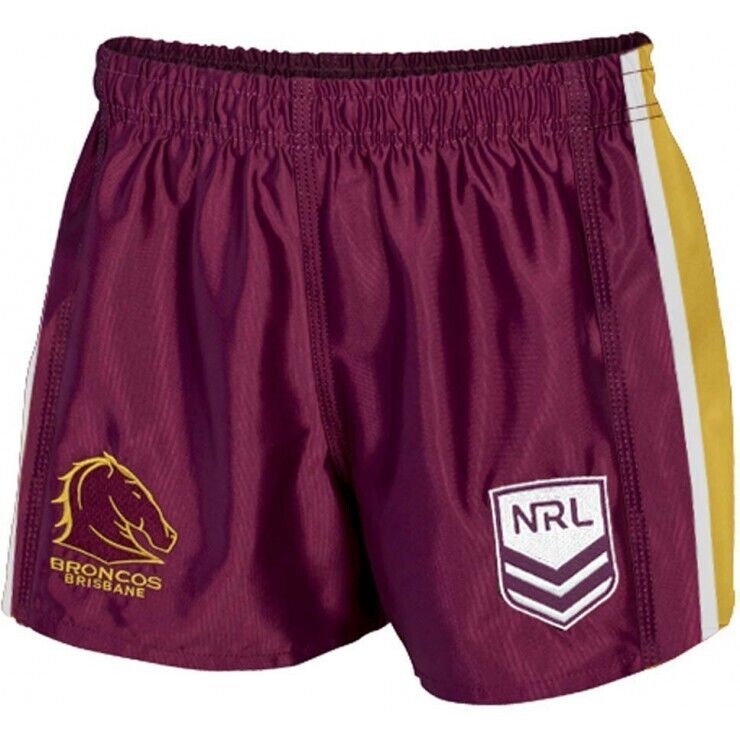 NRL Broncos Youth Supporter Shorts NRL Broncos Youth Supporter Shorts Front View
