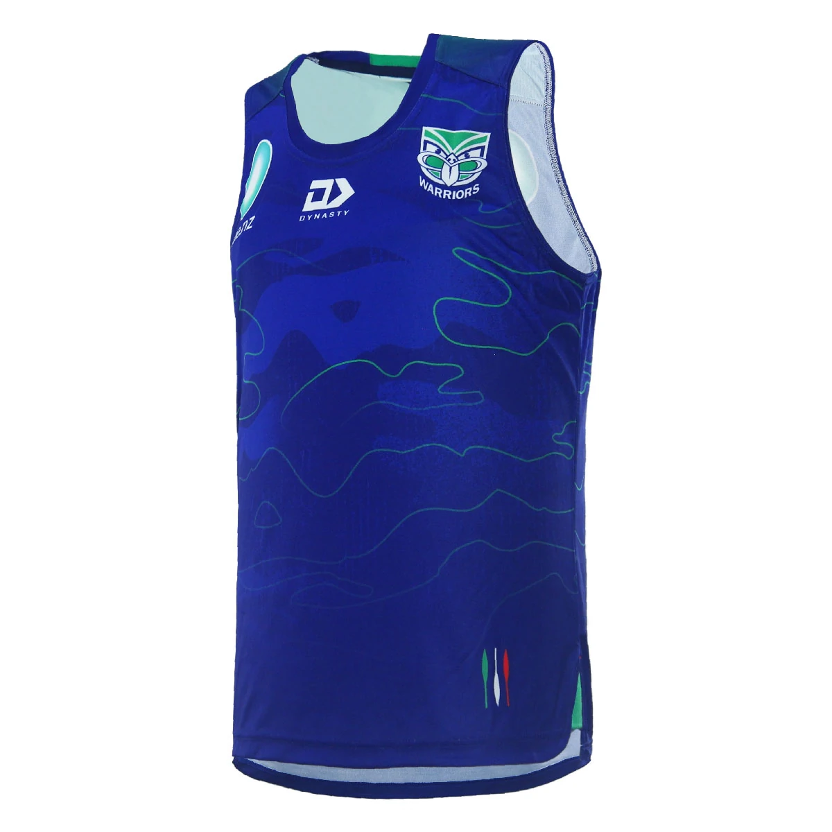 2024-New-Zealand-Warriors-Mens-Training-Singlet-Royal_NWSIM24501_left_45.webp Left angled view of 2024 New Zealand Warriors men's royal training singlet