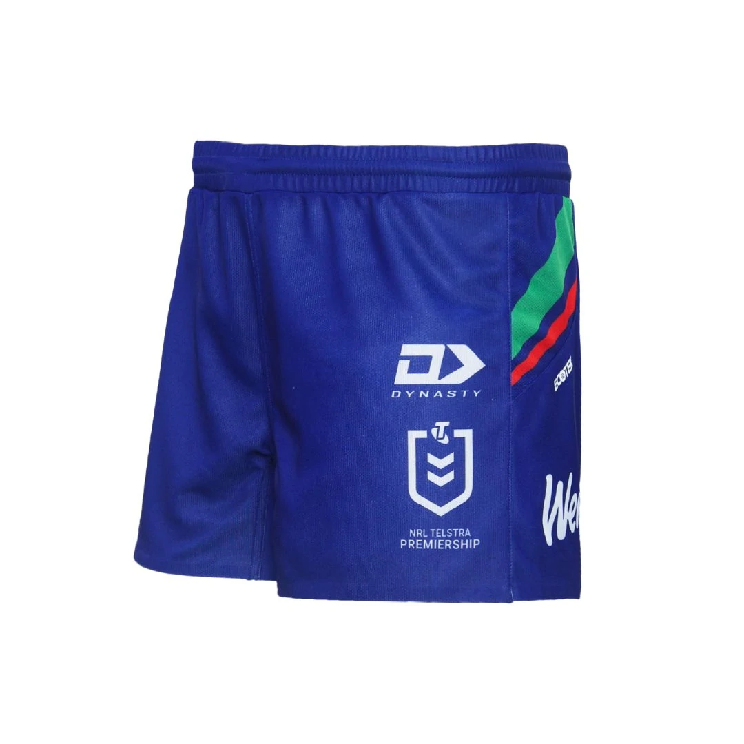 2024-New-Zealand-Warriors-Mens-Players-Home-Short-Blue_NWSHM24001_left_45.webp Angle view of 2024 New Zealand Warriors men's home short, showing the left side