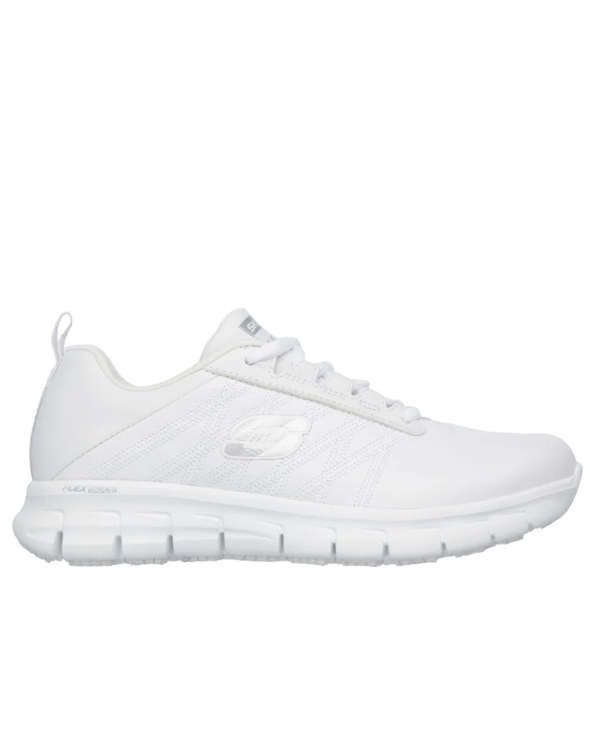 Sure-Track-Erath-White-2.webp Side view of Sure Track Erath White, showcasing the contour, sole design, and slip-resistant features