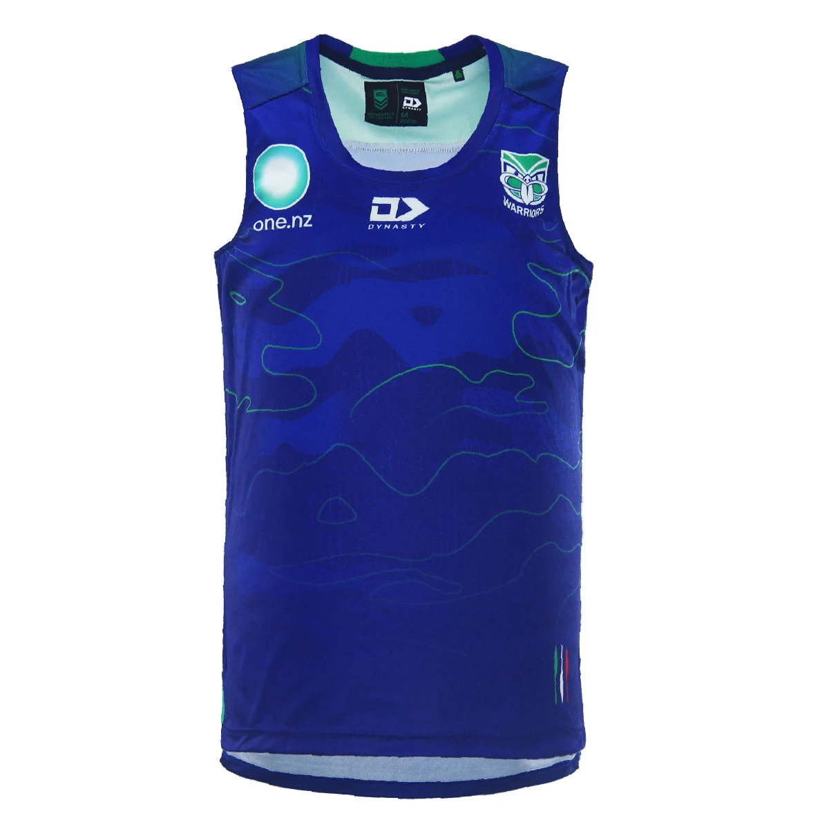 2024-New-Zealand-Warriors-Mens-Training-Singlet-Royal_NWSIM24501_front.webp Front view of 2024 New Zealand Warriors men's royal training singlet