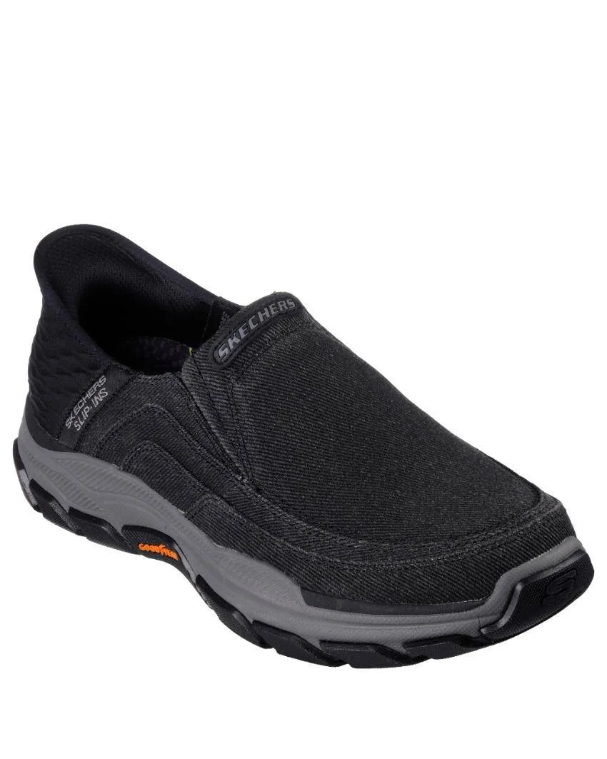 204809_blk_01.webp Mens Skechers Respected-Holmgren Black Front View